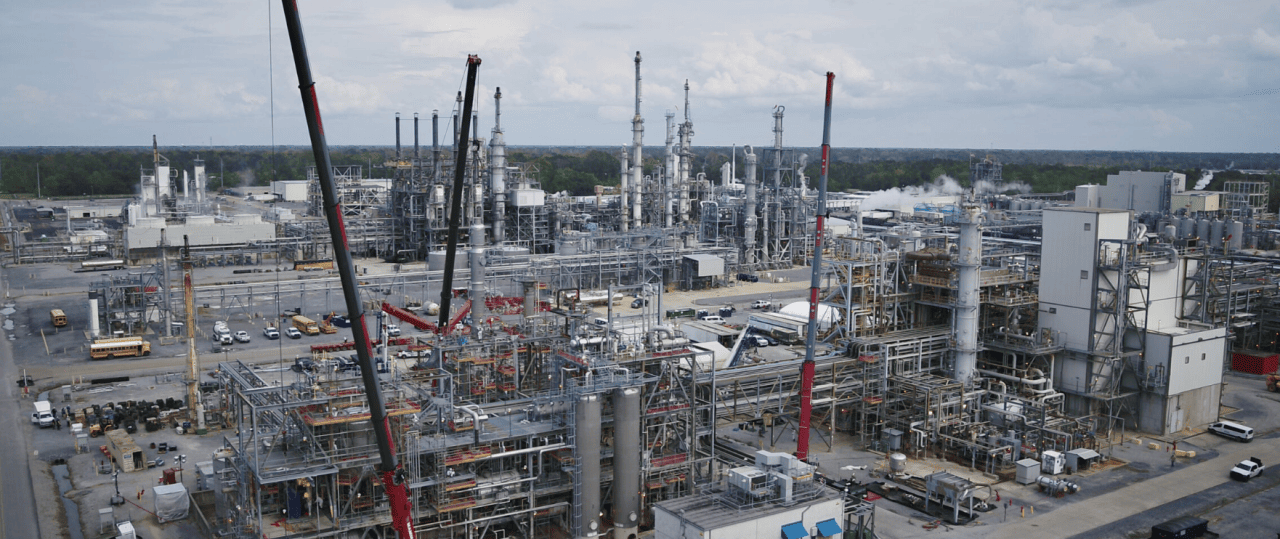 BASF's TDI plant in Geismar, Louisiana where plans to expand are projected to increase toxic air emissions for the nearby community by 18,969 tons annually, due to exemptions President Donald Trump granted recently that let the company bypass stricter air quality monitoring. 