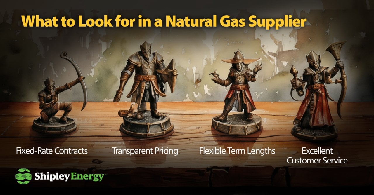 An infographic on what to look for in a natural gas supplier.