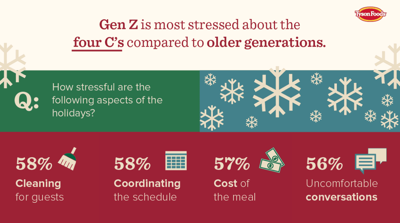 An infographic showing that Gen Z is most stressed about the four C's compared to older generations.