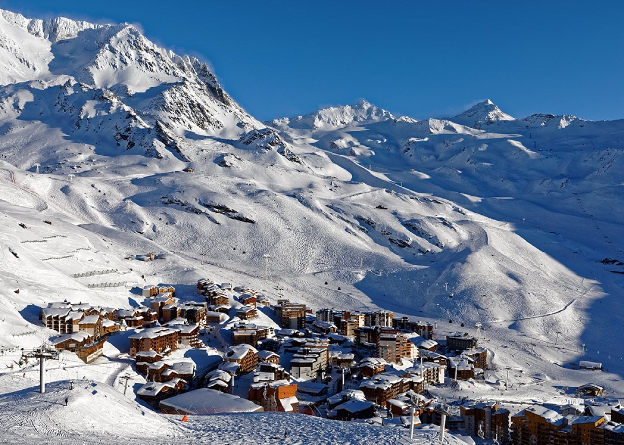 A view of the Val Thorens Ski Resort in France.