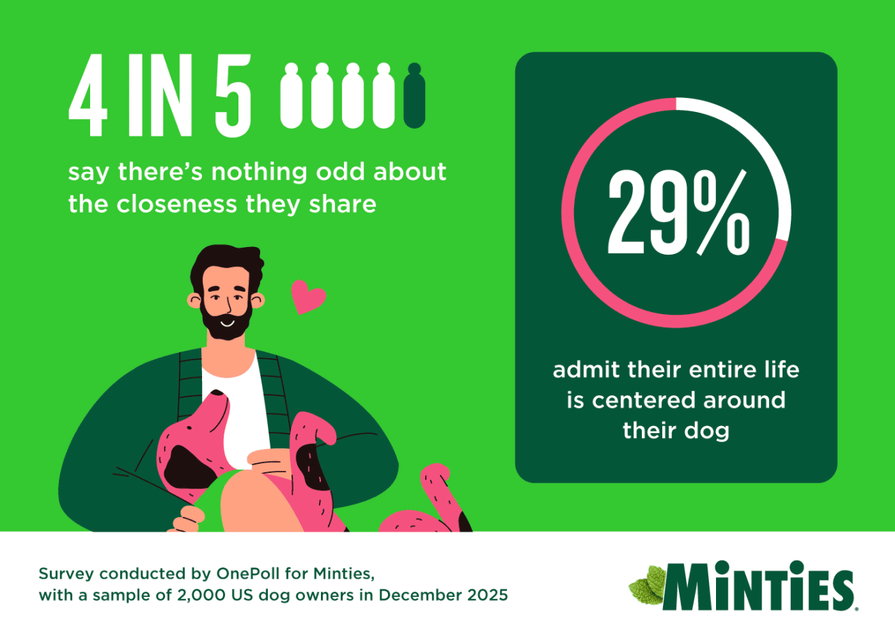 An infographic showing data on dog owners' closeness with their dogs.