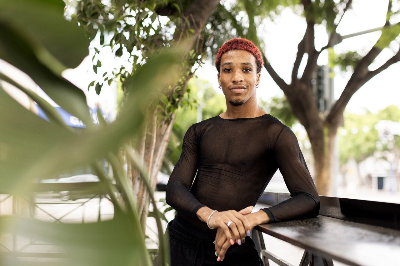 Zion Harris, who recently danced on Bad Bunny’s Most Wanted Tour, at Heart WeHo in West Hollywood in Los Angeles on September 19, 2024.