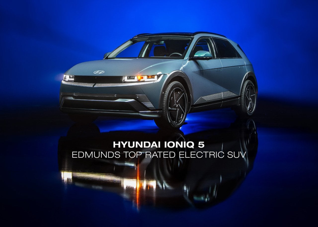 This photo provided by Edmunds shows the Hyundai Ioniq 5, the Edmunds Top Rated Electric SUV for 2026.