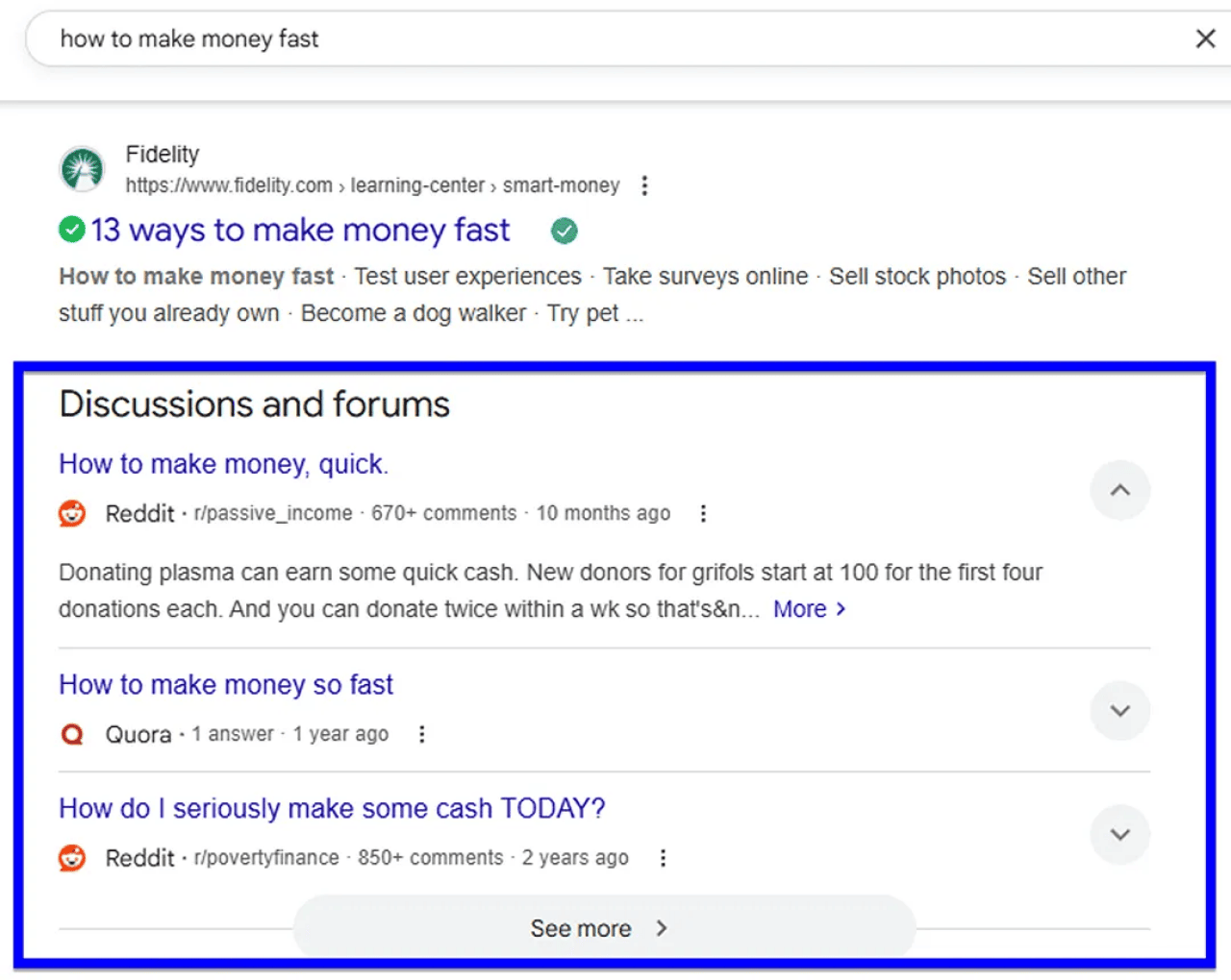 A screenshot of a discussion and forums page on Reddit.