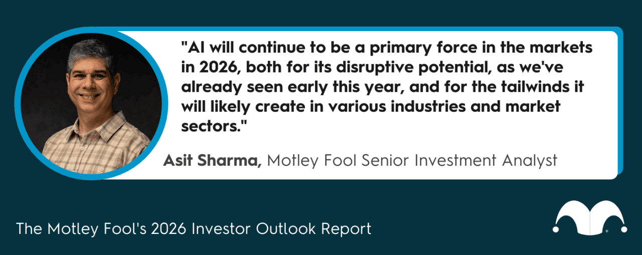 A quote from Asit Sharma, Motley Fool's senior investment analyst, on AI and stock markets.