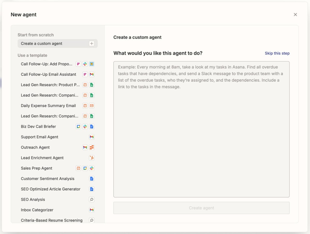 An example screenshot of combining agents to develop an ambient AI system.