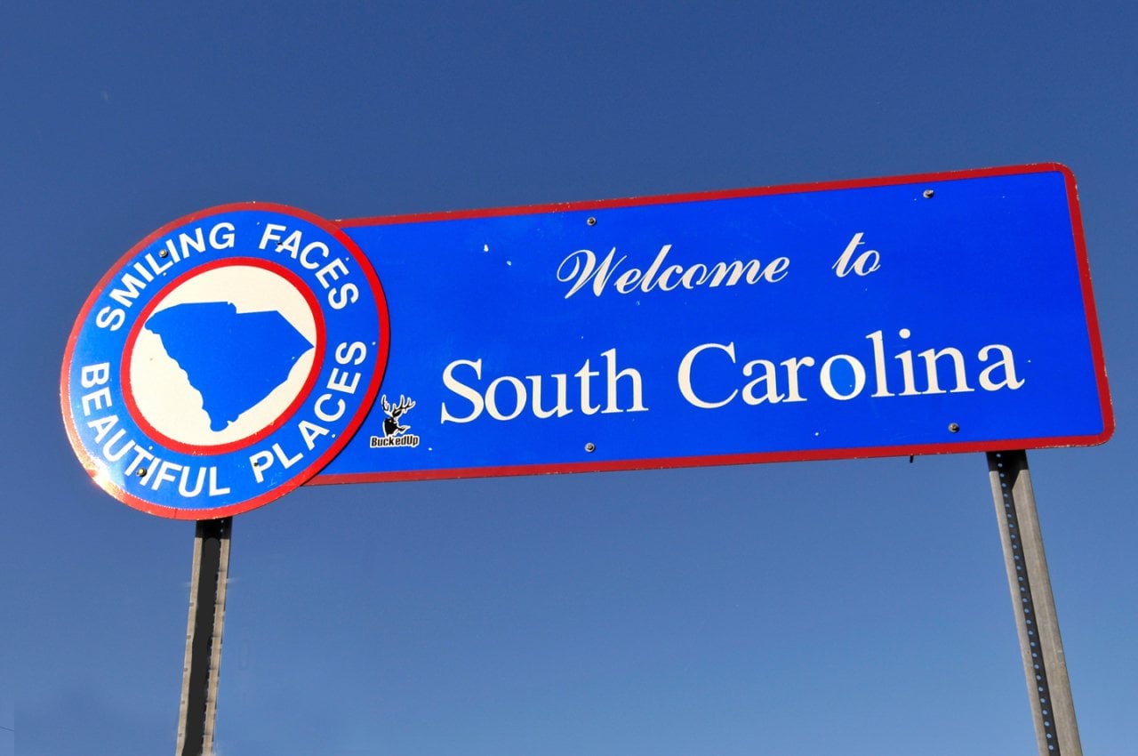 Welcome to South Carolina sign