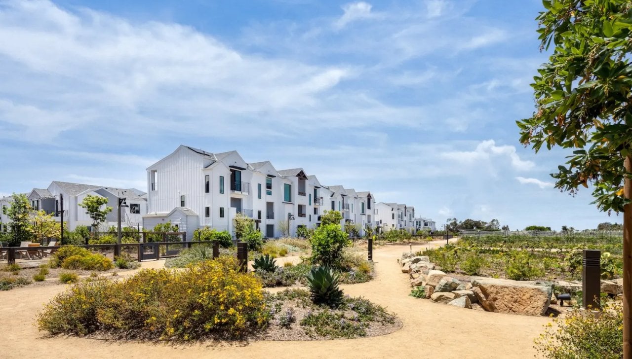 A view of the Fox Point Farms agrihood in Encinitas, California.
