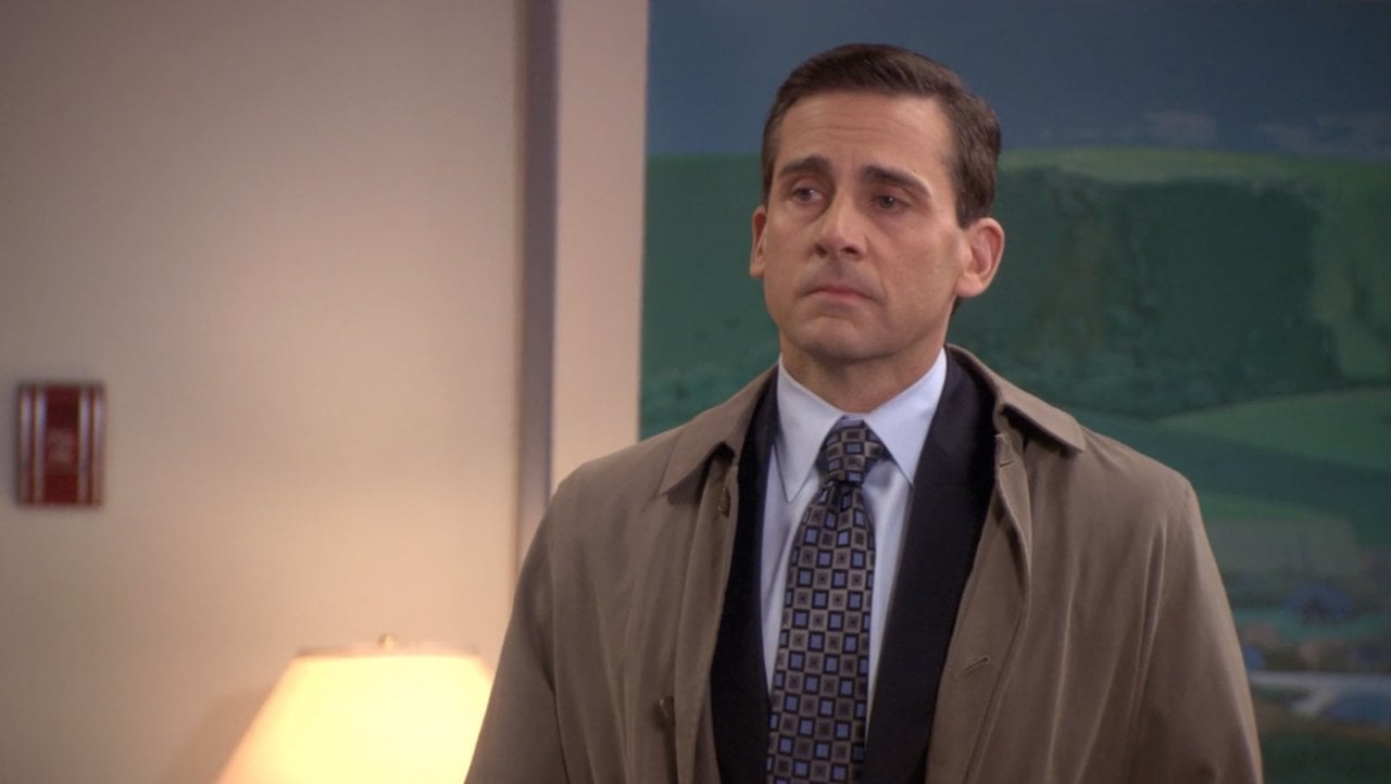 Michael looking at the office one last time on The Office