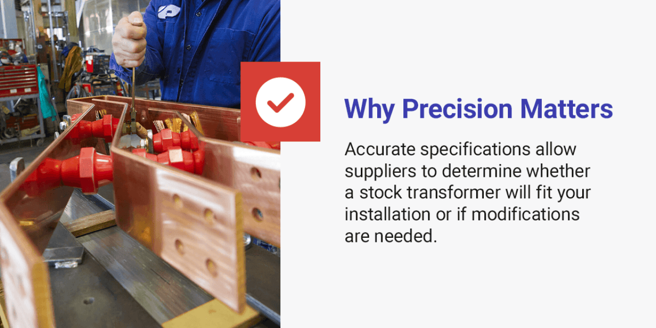 An infographic showing why precision matters for suppliers in installing transformers.