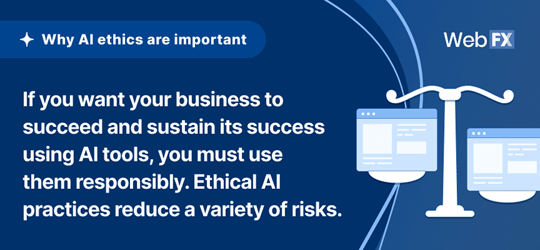 An infographic citing the importance of AI and SEO ethics.