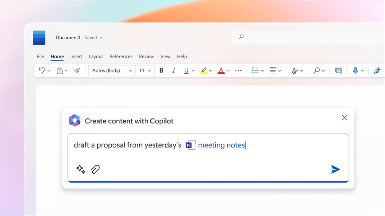 A screenshot of Copilot in Microsoft Word. 