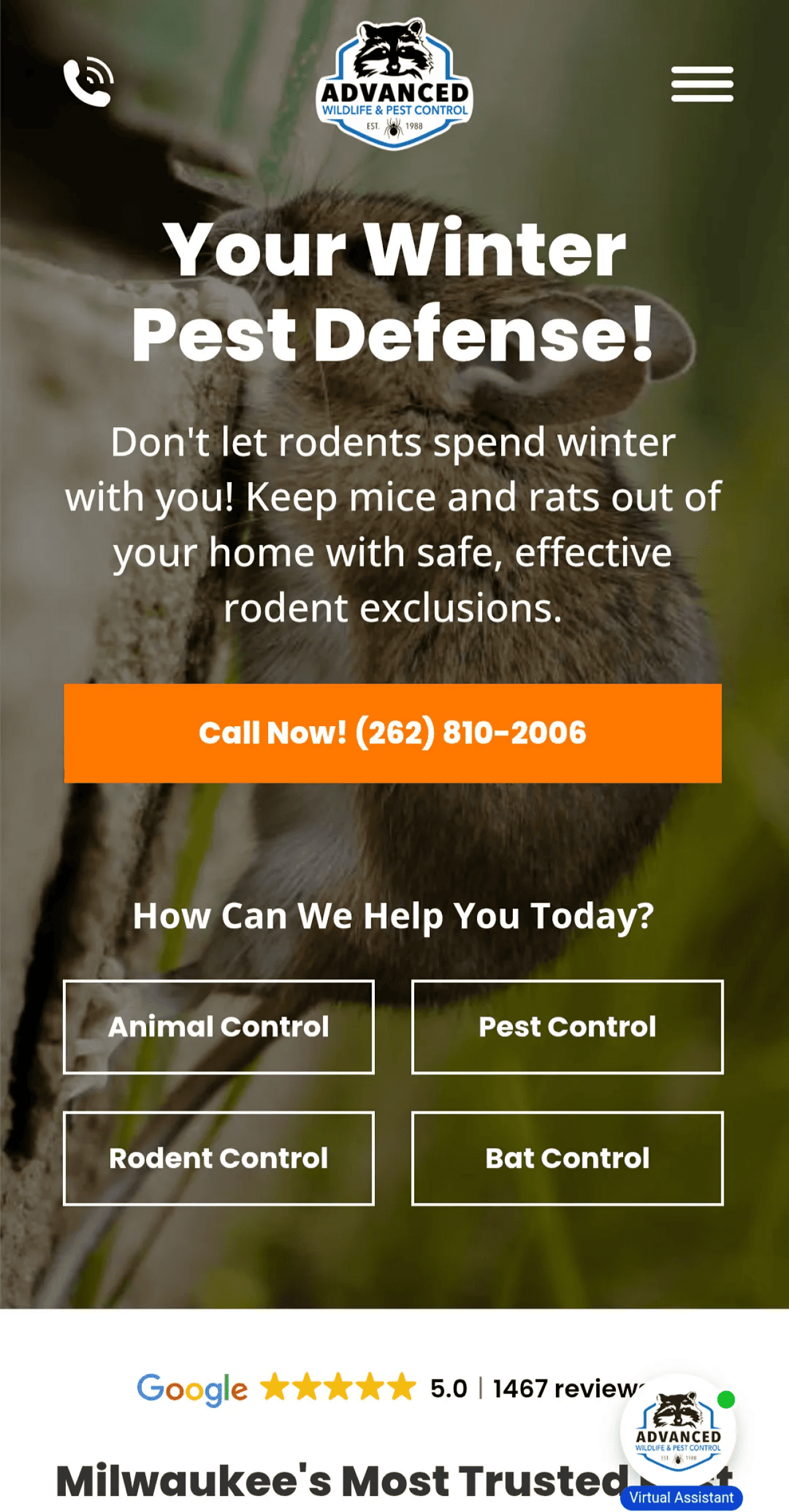 A screenshot of a website's mobile view. 
