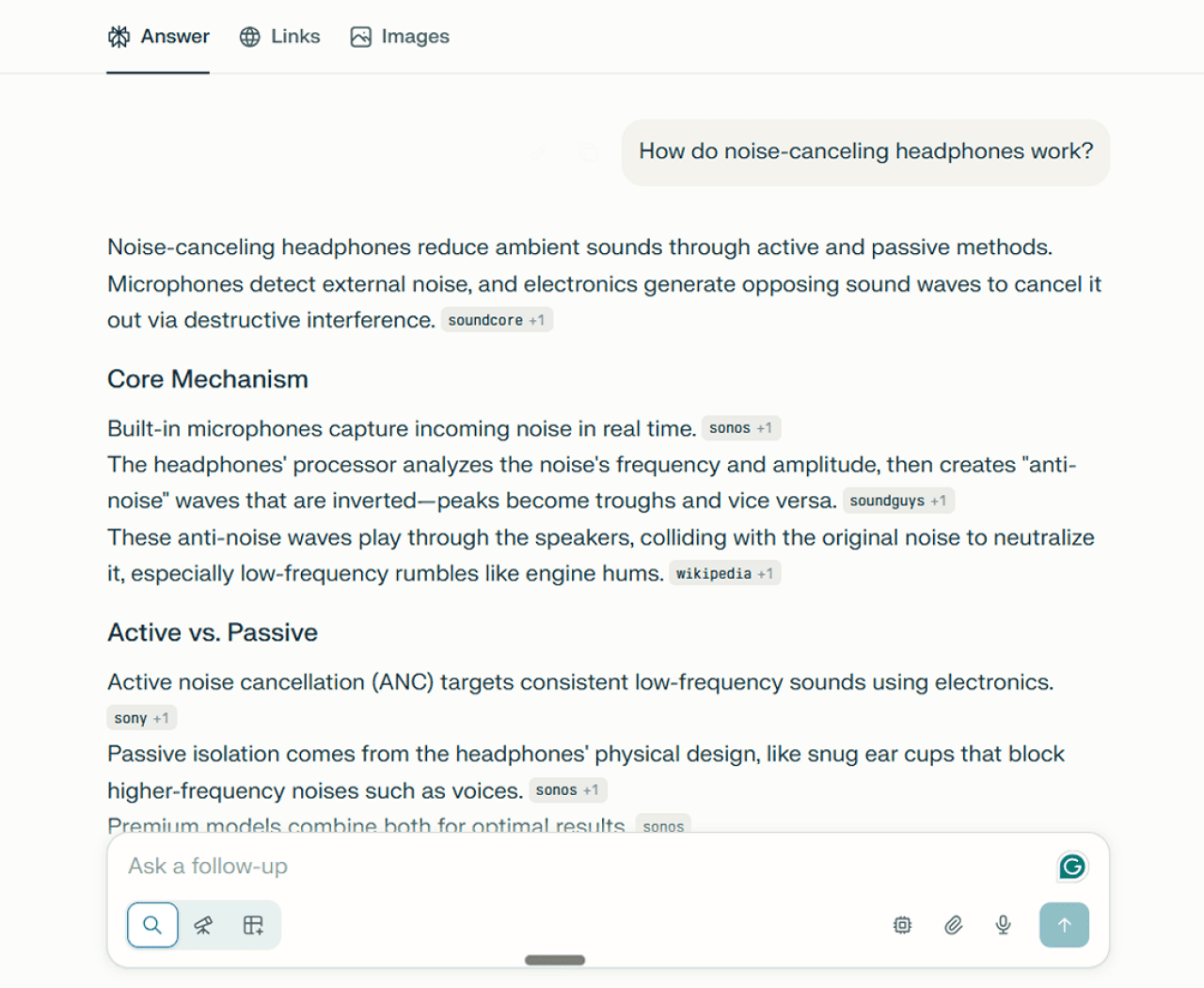 A screenshot of a prompt and a result from a search optimization.