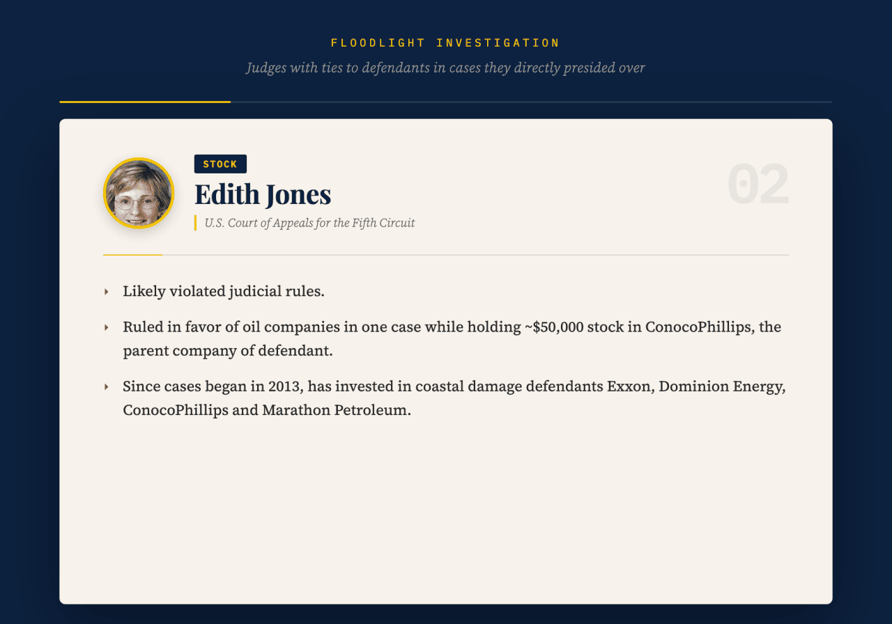 Infographic showing Edith Jones' profile.