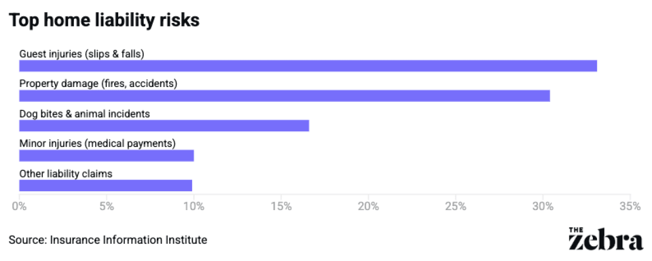 A data bar chart showing the top home liability risks.