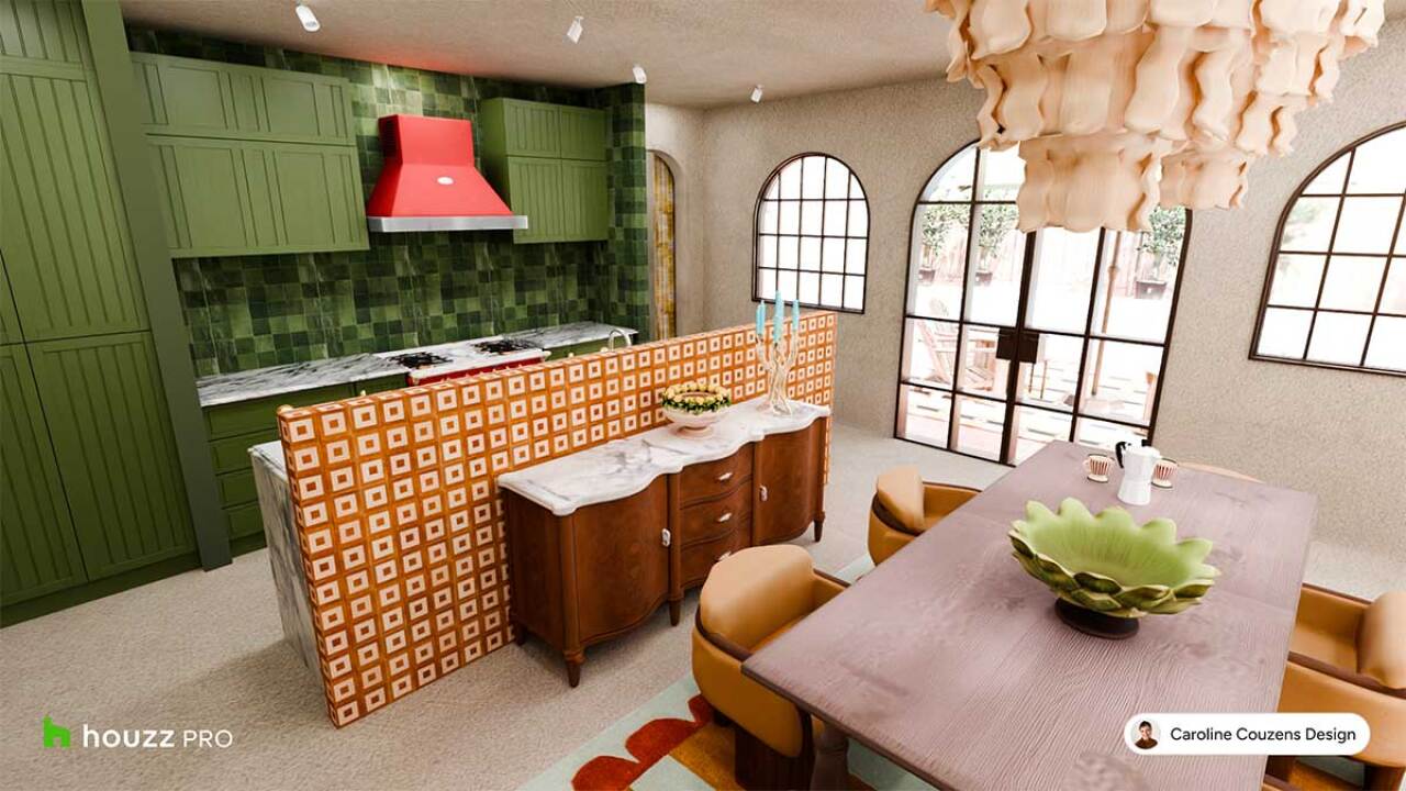 An Italian-inspired kitchen and dining area by Caroline Couzens Design.