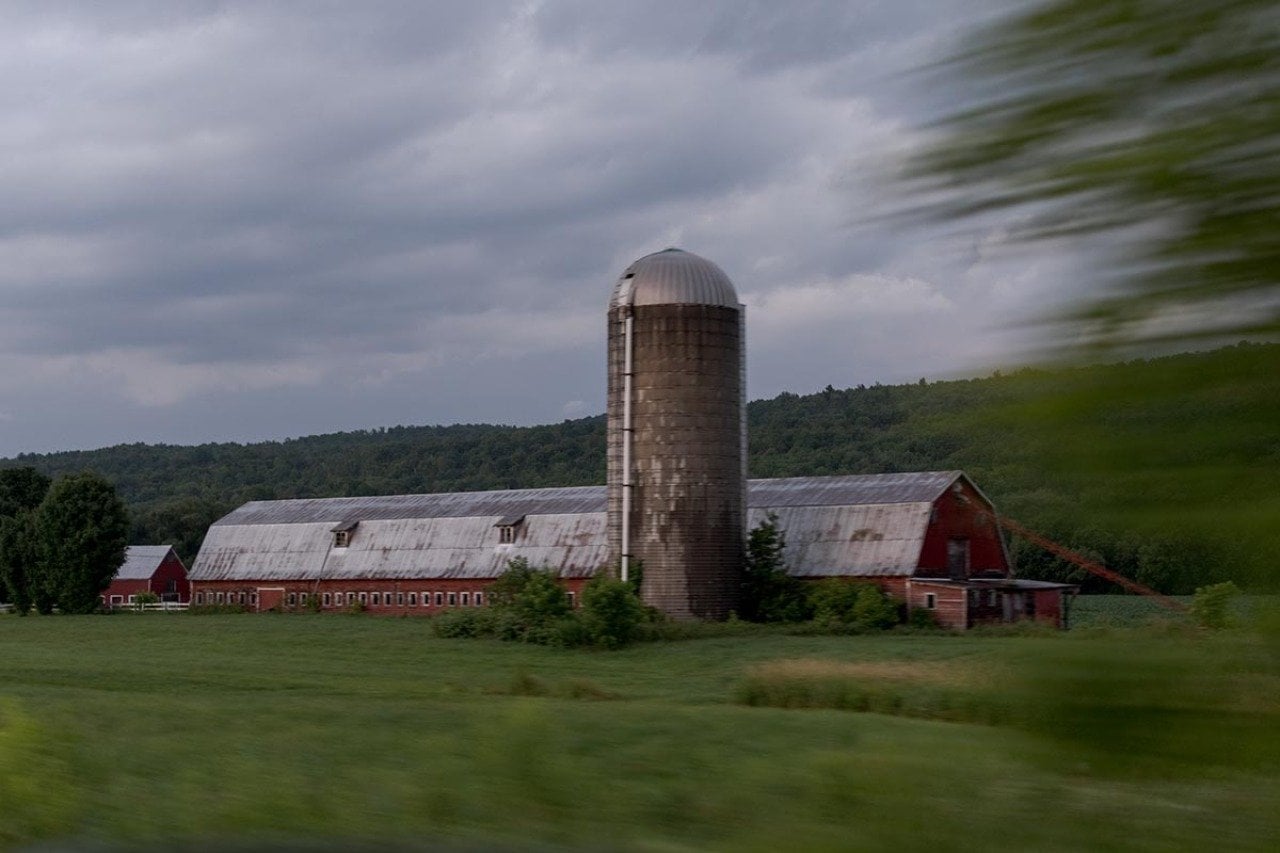 A dairy farm in Franklin county, Vermont, in July.    