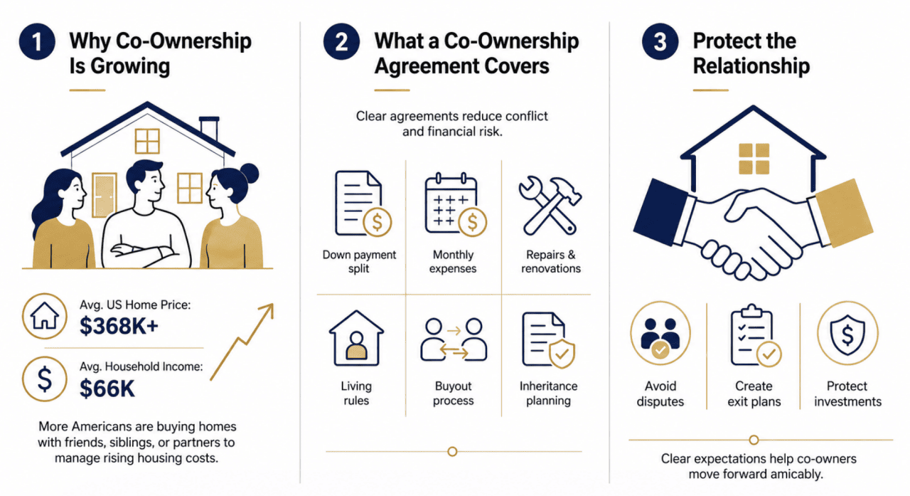 An infographic defining co-ownership agreements.