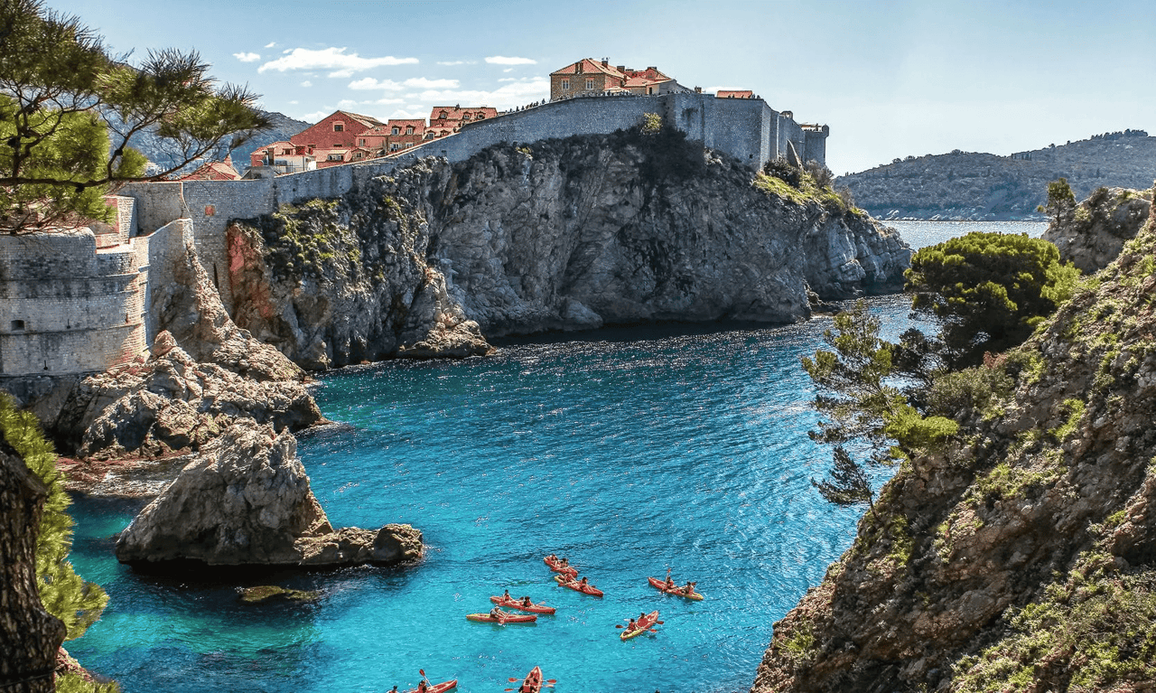 A view of the historic Walls of Dubrovnik in Croatia.