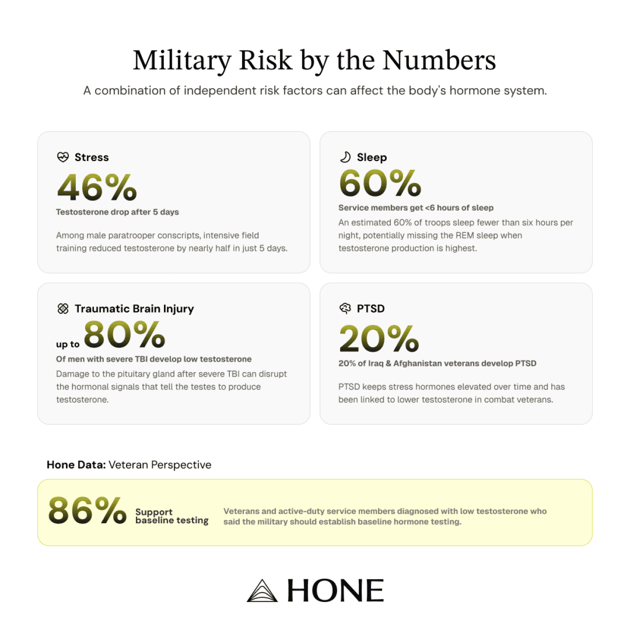 An infographic showing the statistics of military risk.