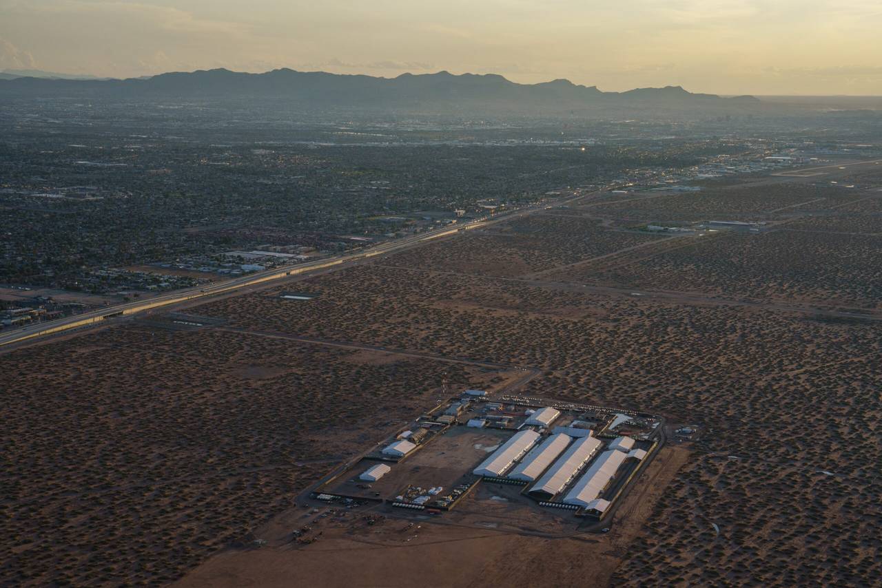 Aerial view of Camp East Montana at Fort Bliss in El Paso, Texas on Sept. 7, 2025.