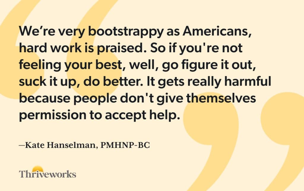 Pull quote graphic with large yellow quotation marks reading: 