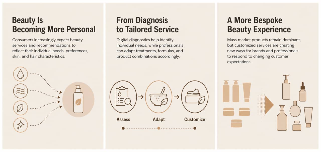 Infographic reporting how demand for customized services is reshaping the beauty industry.