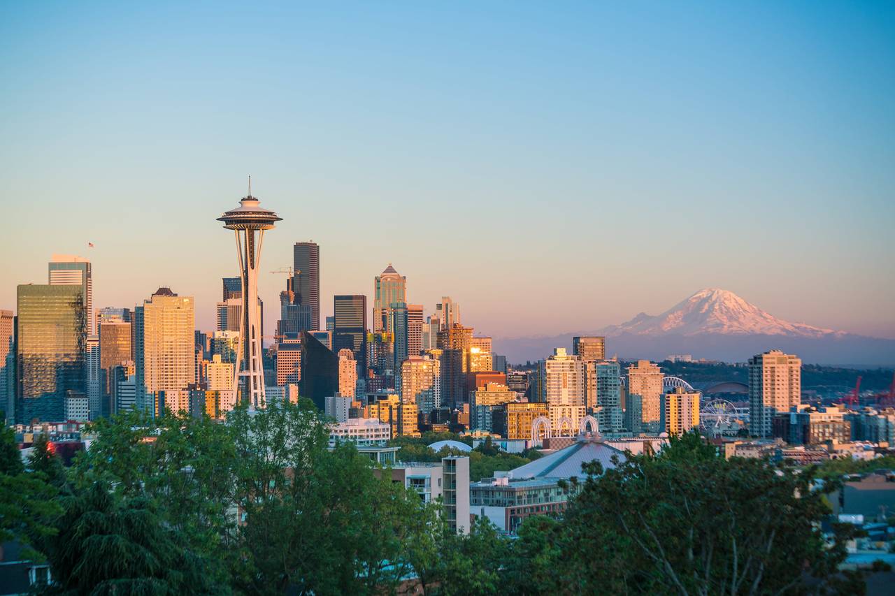 A scenic view of Seattle's skyline in Washington, USA.