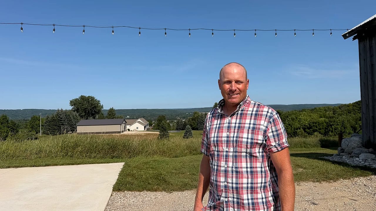 John Boyer on his farm outside East Jordan, Michigan.