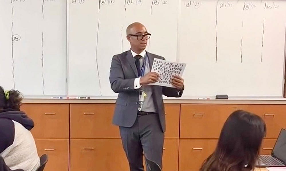 California math teacher Al Rabanera has replaced assigning rote problem sets with one-of-a-kind poster projects and in-class design challenges, among other assignments.