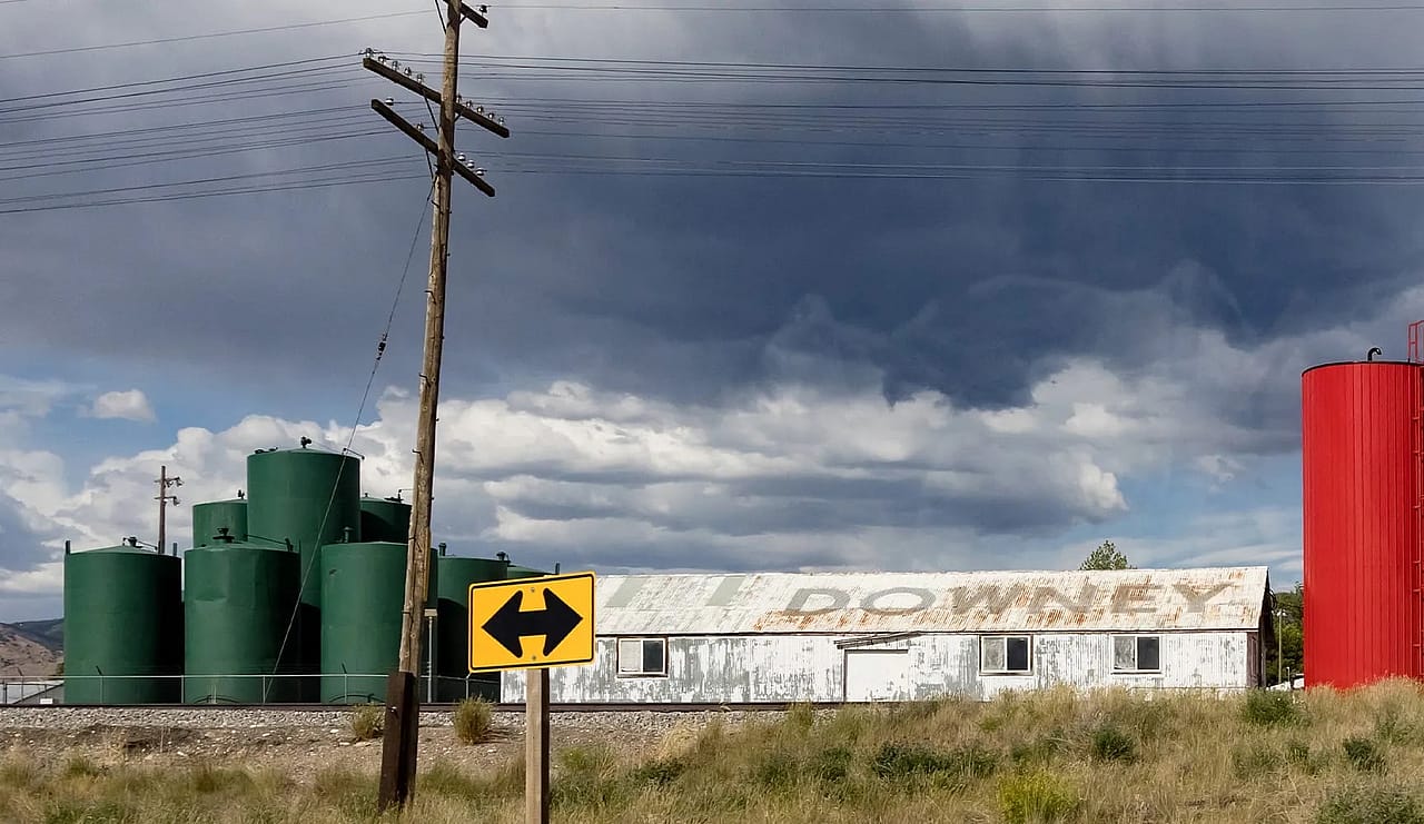 A building on the outskirts of Downey, Idaho, a rural community in south Bannock County.
