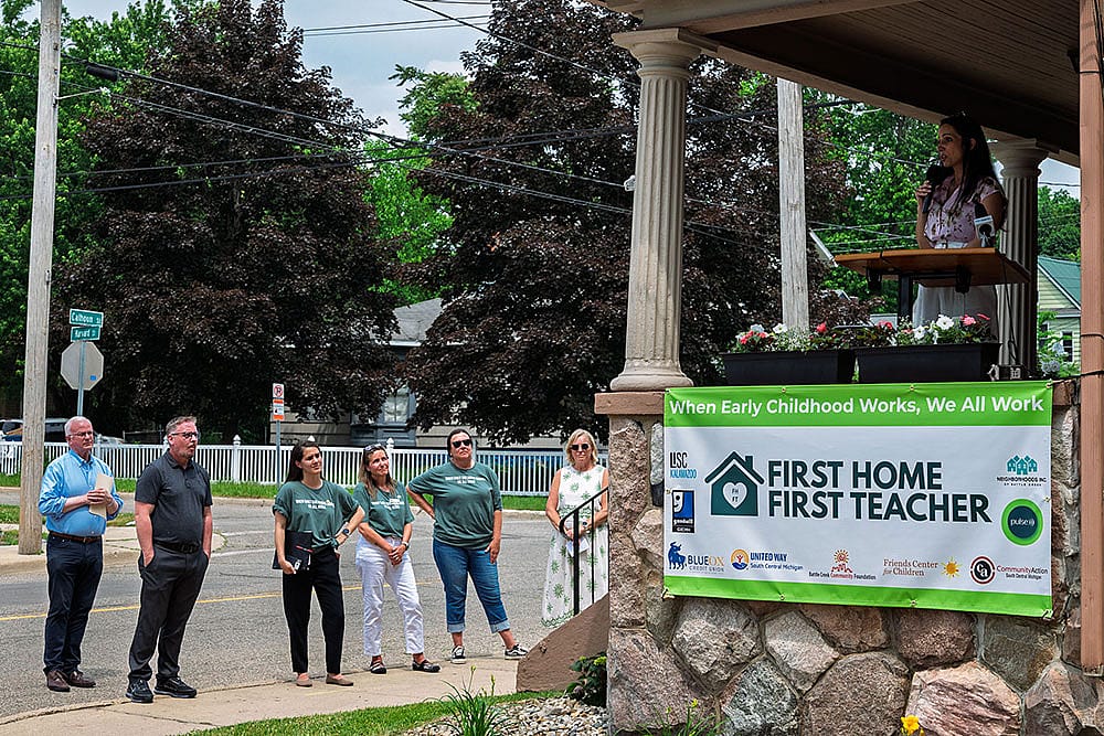 Furnishing day in Battle Creek, Michigan, for the “First Home, First Teacher,” initiative on June 8. Two single moms working at early childhood centers moved into a duplex.