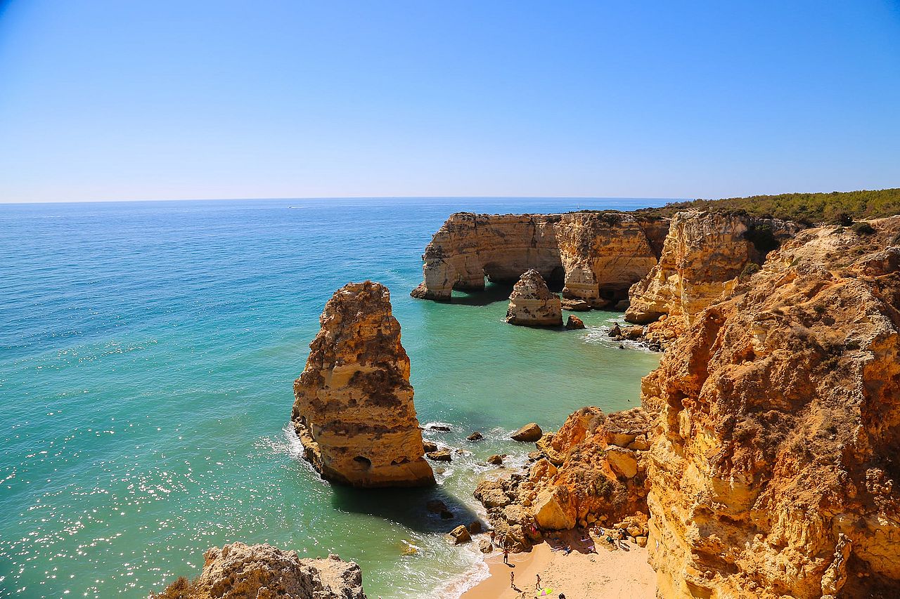The Algarve coastline in Portugal.