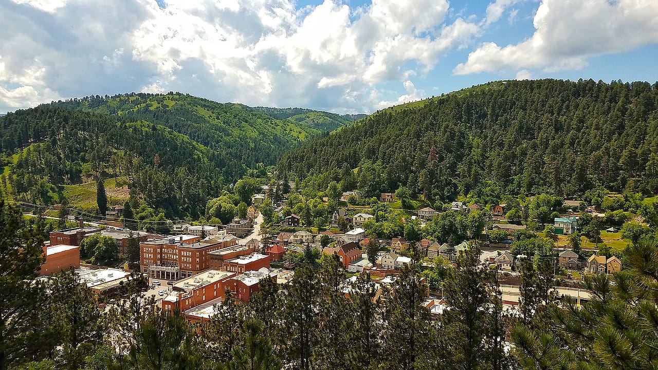 A panoramic view of Deadwood in South Dakota.