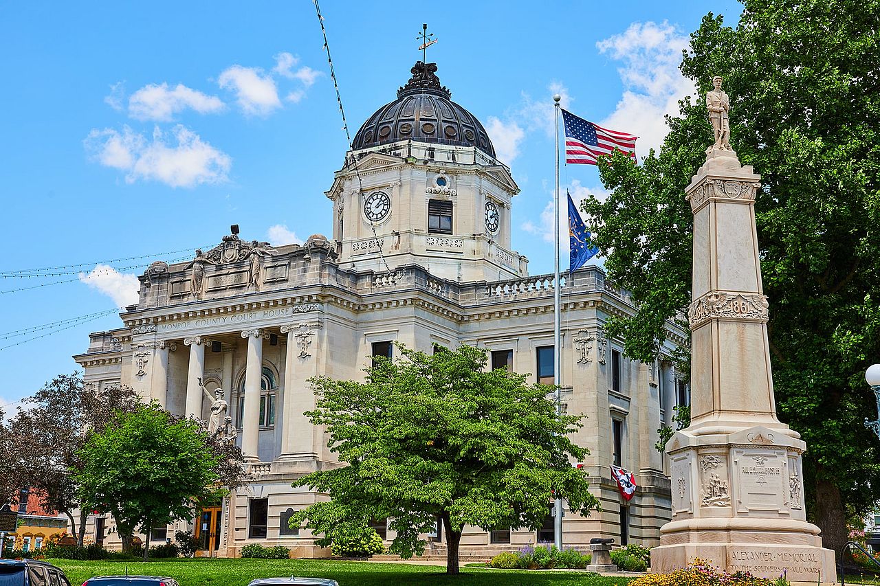 The courthouse in Bloomington, Indiana.