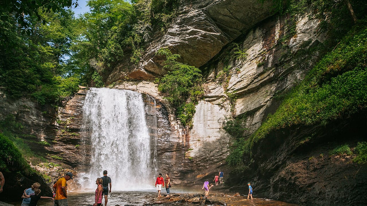 A view of the Looking Glass Falls in North Carolina.