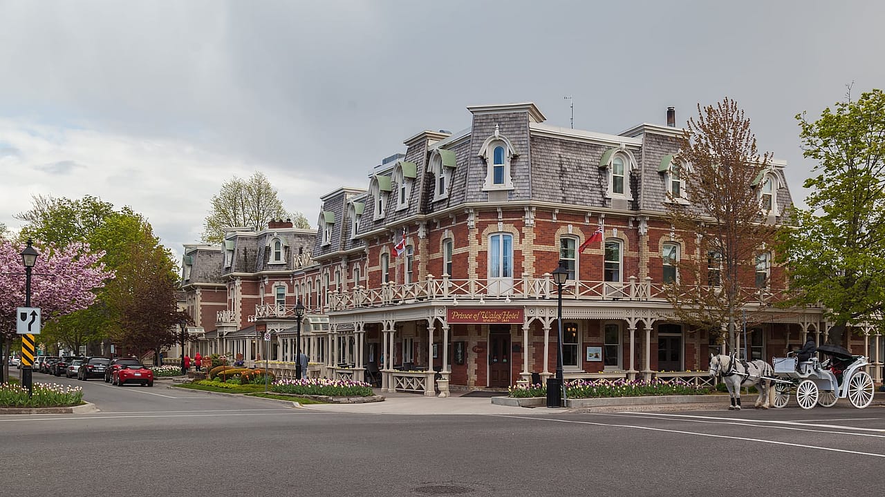 View of the Prince of Wales Hotel in Niagara-on-the-Lake, Ontario, Canada.