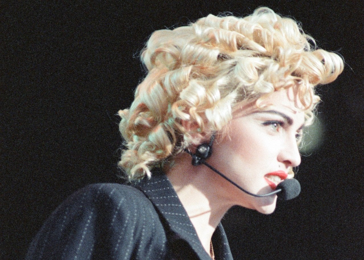 Madonna takes the Blond Ambition tour to Wembley Stadium in London, England in 1990.