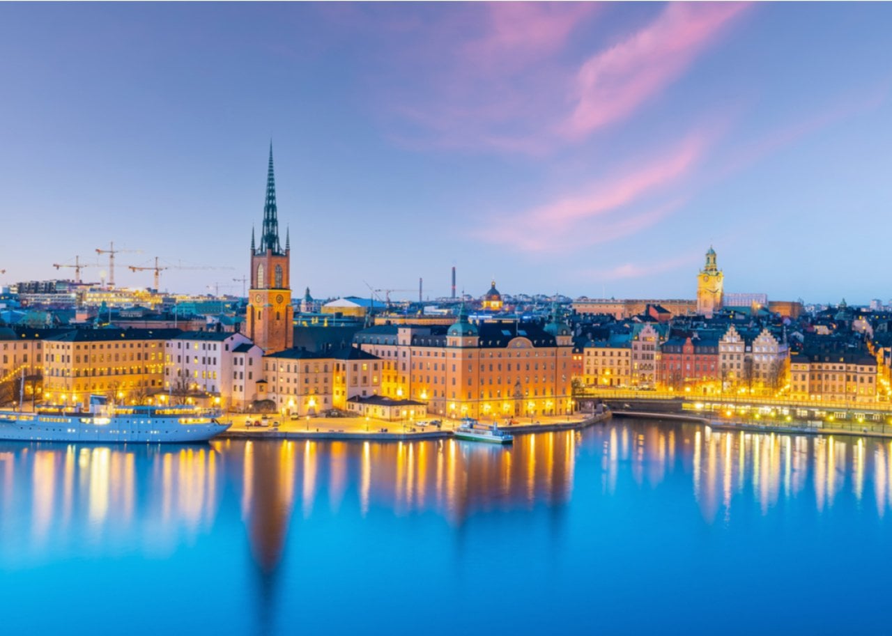 Stockholm, Sweden, during sunset