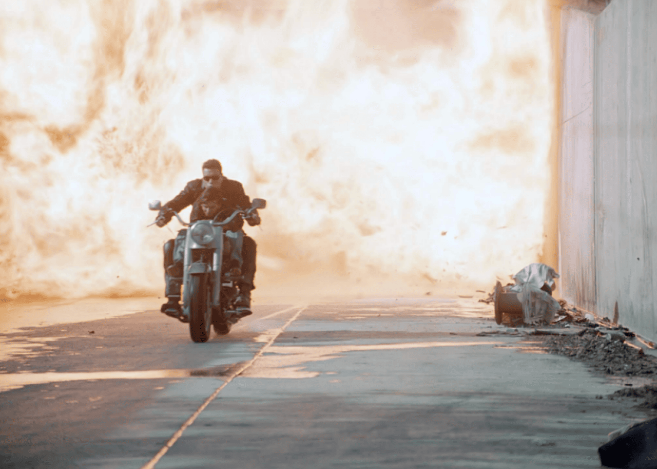 Arnold Schwarzenegger in Terminator 2: Judgement Day.
