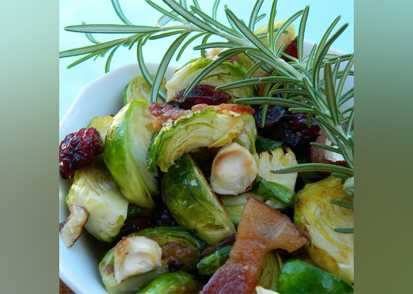 Warm Brussels Sprout Salad with Hazelnuts and Cranberries