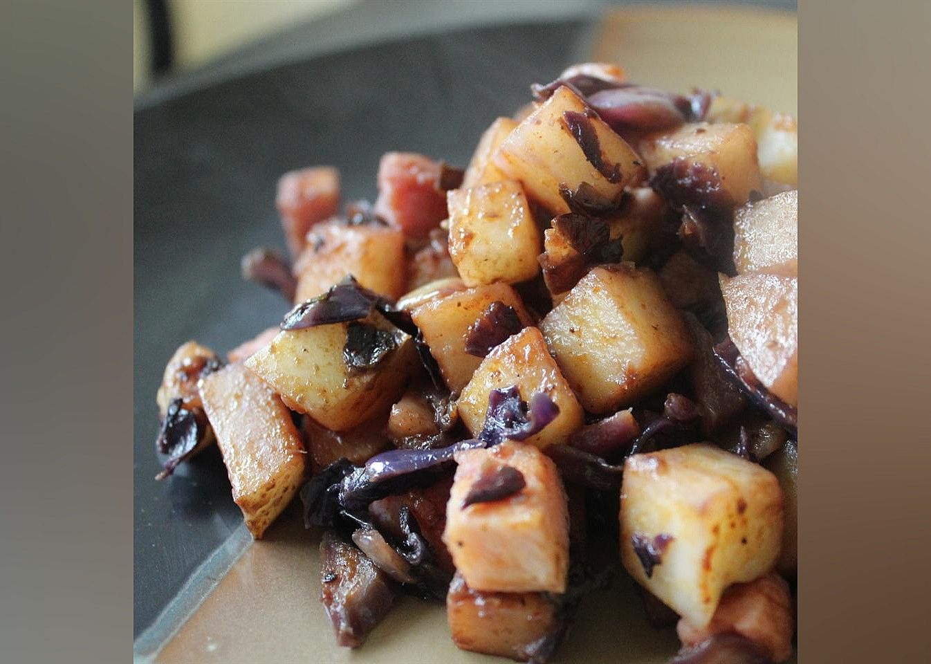Skillet Ham, Cabbage and Potatoes