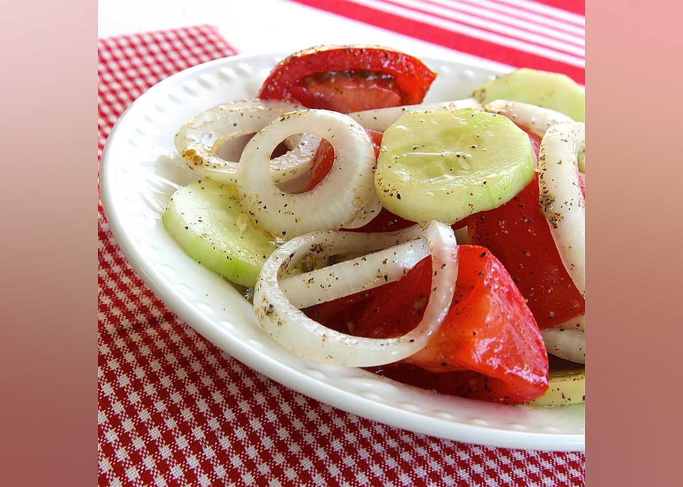 Marinated Cucumber, Onion, and Tomato Salad