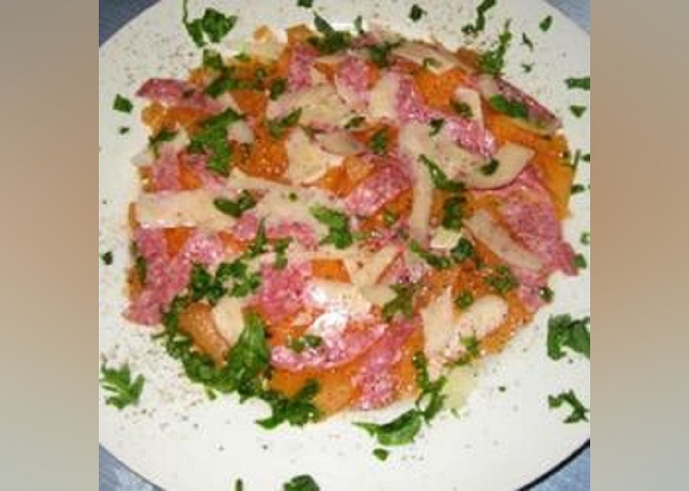 Cantaloupe with Salami Salad