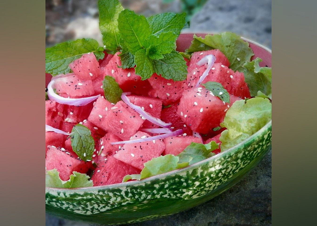 Spinach Watermelon-Mint Salad