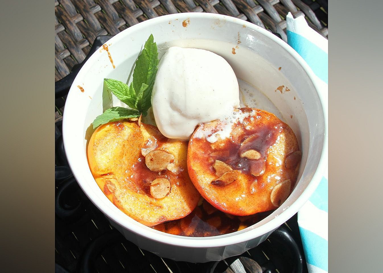Brandy Baked Peaches
