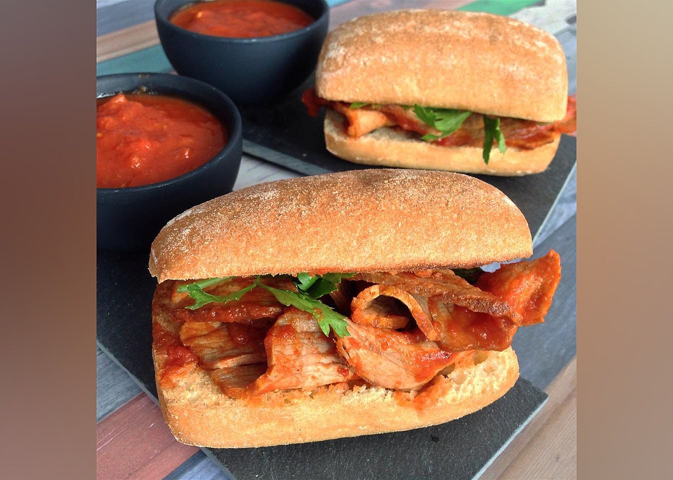Drowned Beef Sandwich with Chipotle Sauce (Torta Ahogada)