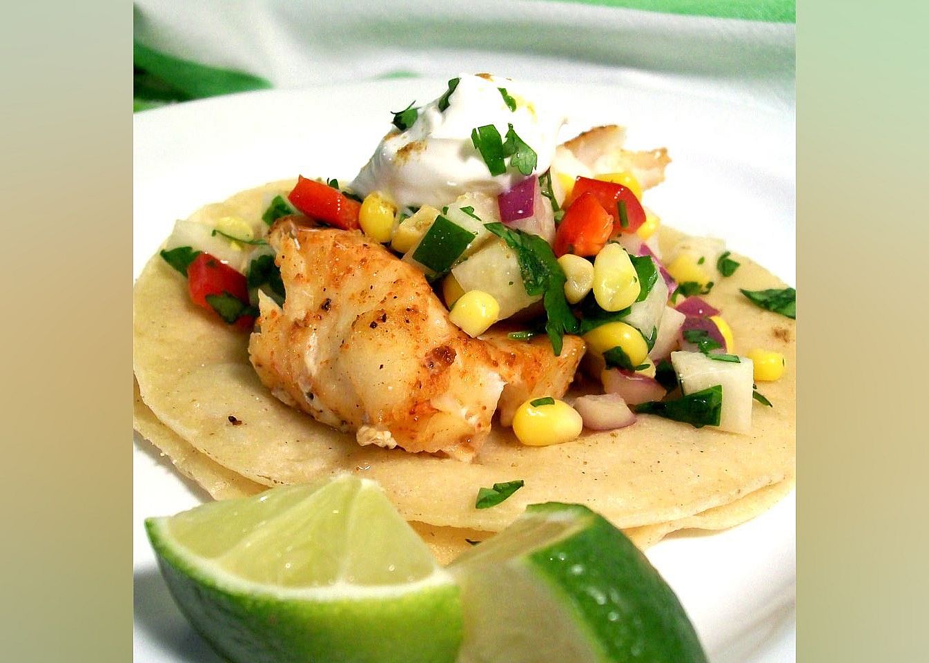 Fiery Fish Tacos with Crunchy Corn Salsa