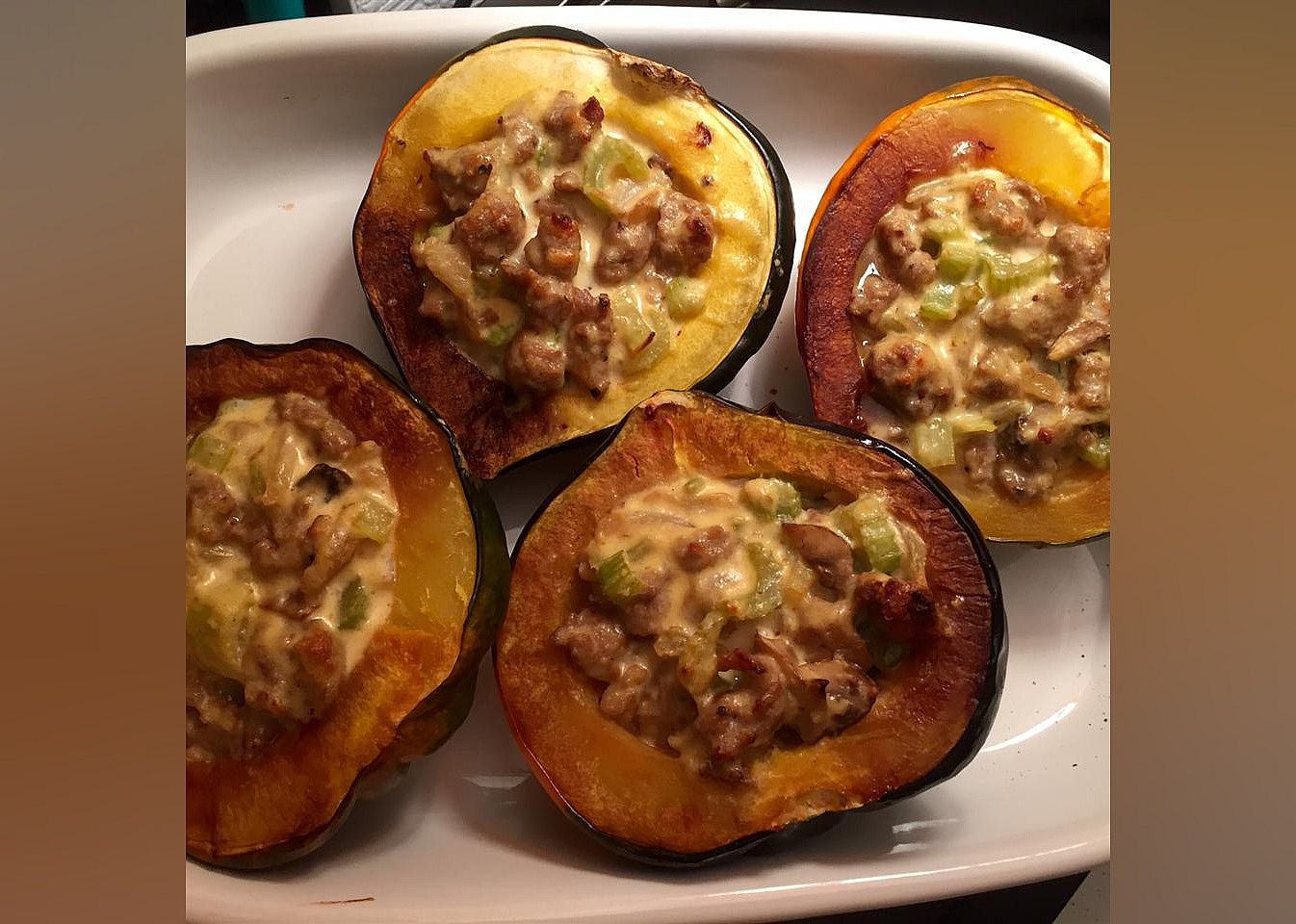 Squasage (Sausage-stuffed Squash)
